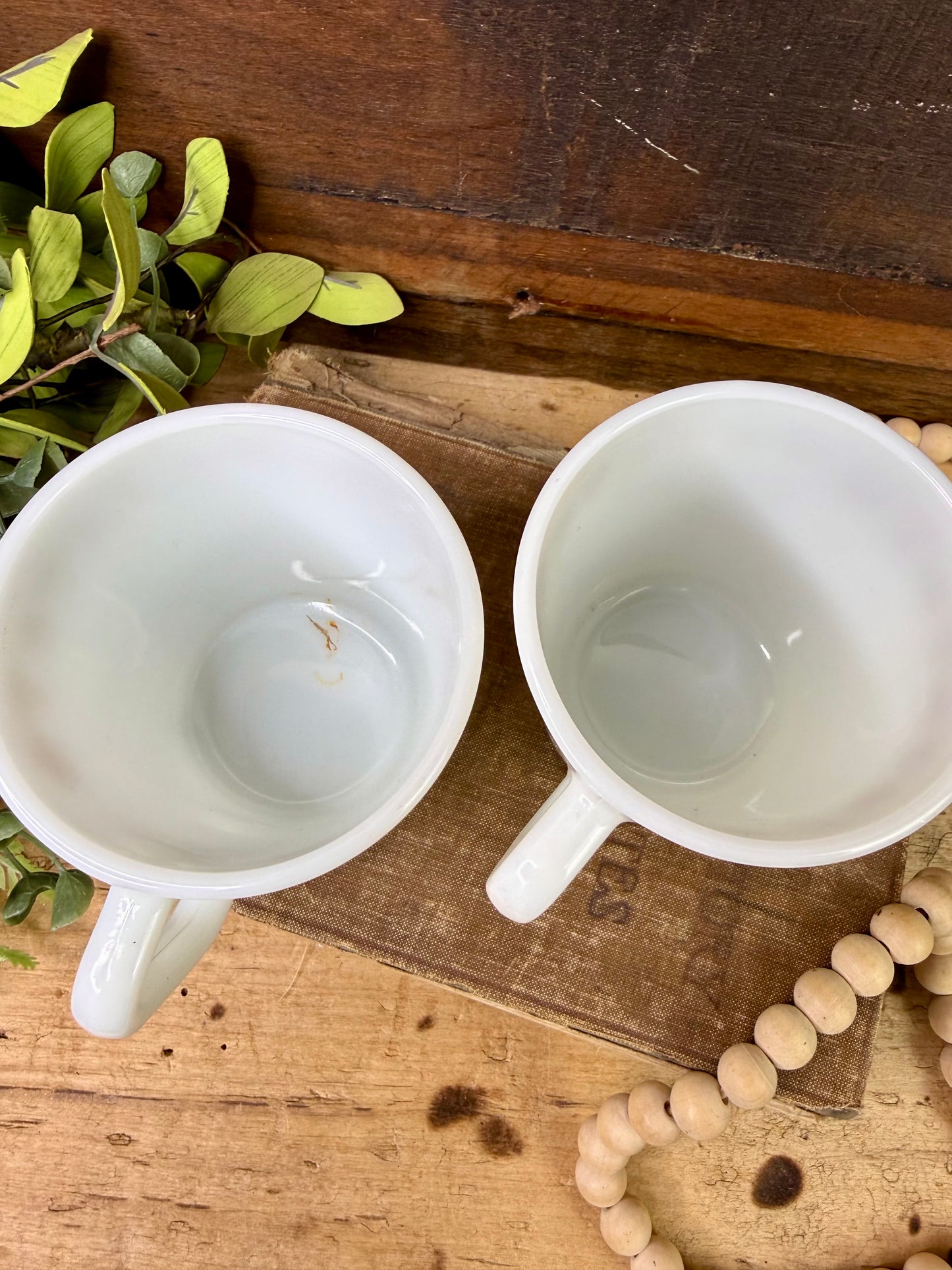 Vintage Pyrex Butterfly Gold Milk Glass Mug Set