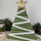 Upcycled Vintage Trim Olive Green Large Christmas Tree with Wood Star & Lace