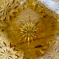 Vintage Hazel-Atlas Glass Starburst Patterned Amber Candy Dish