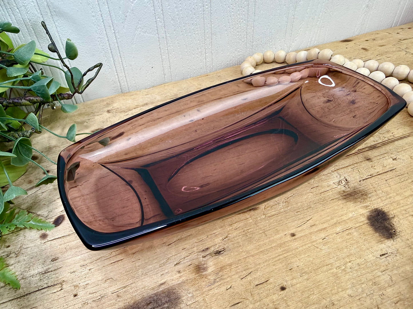 Vintage Hazel-Atlas Moroccan Amethyst Glass Relish Tray
