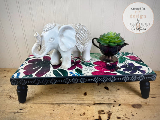 Handmade Upcycled Riser with Floral Decoupage Paper