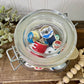 Vintage Glass Clasp Jar with Thread Spools