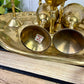 Vintage Mini Brass Barware Set with Goblets & Tray