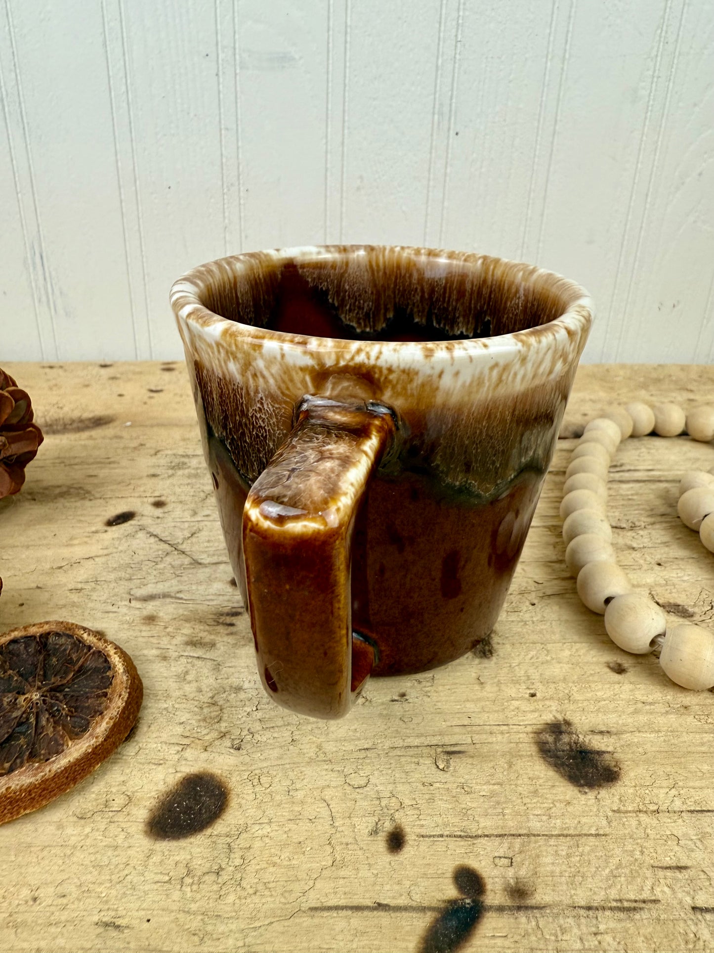 Vintage Kathy Kale Brown Drip Glaze Coffee Mug
