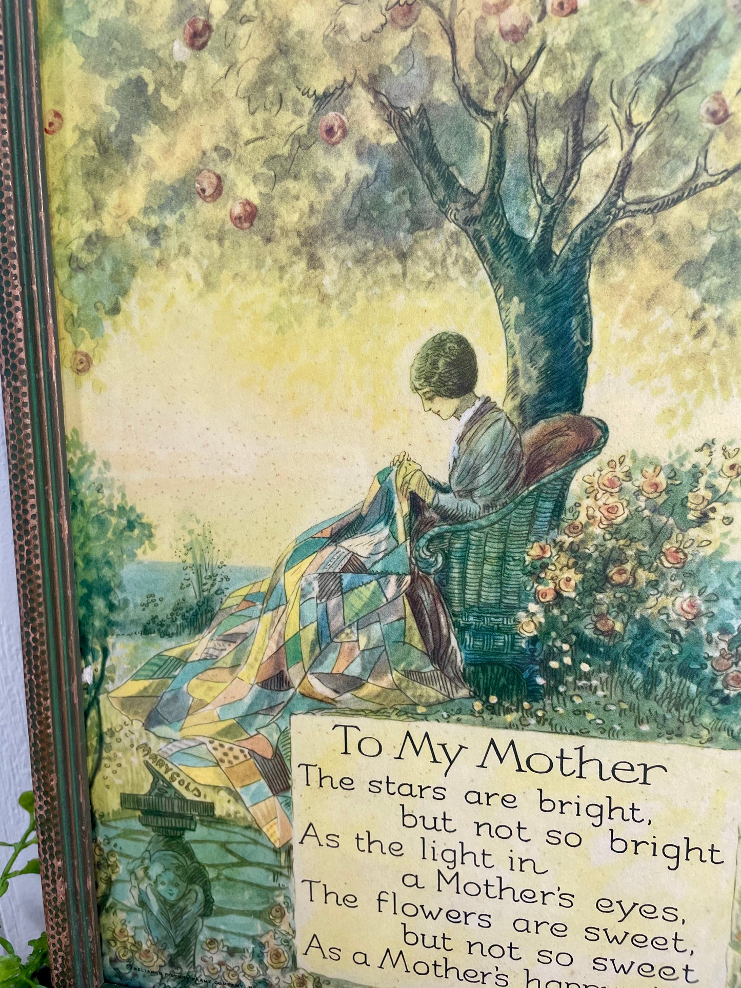 Vintage “To My Mother” Poem & Framed Print