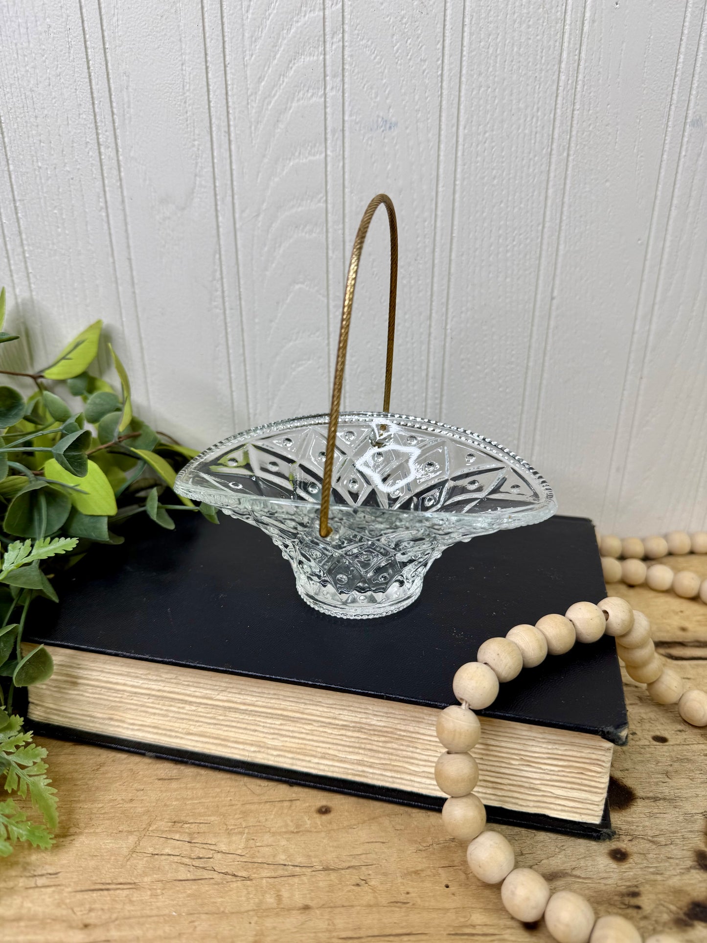 Vintage Avon Pressed Glass Trinket Basket