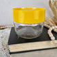 Vintage Glass Canister with Yellow Lid