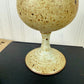 Vintage Handmade Speckled Stoneware Pottery Wine Goblet