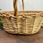 Vintage 2-Toned Chunky Weave Basket with Handle