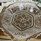 Vintage Indiana Glass Scalloped Candy Dish with Floral Design