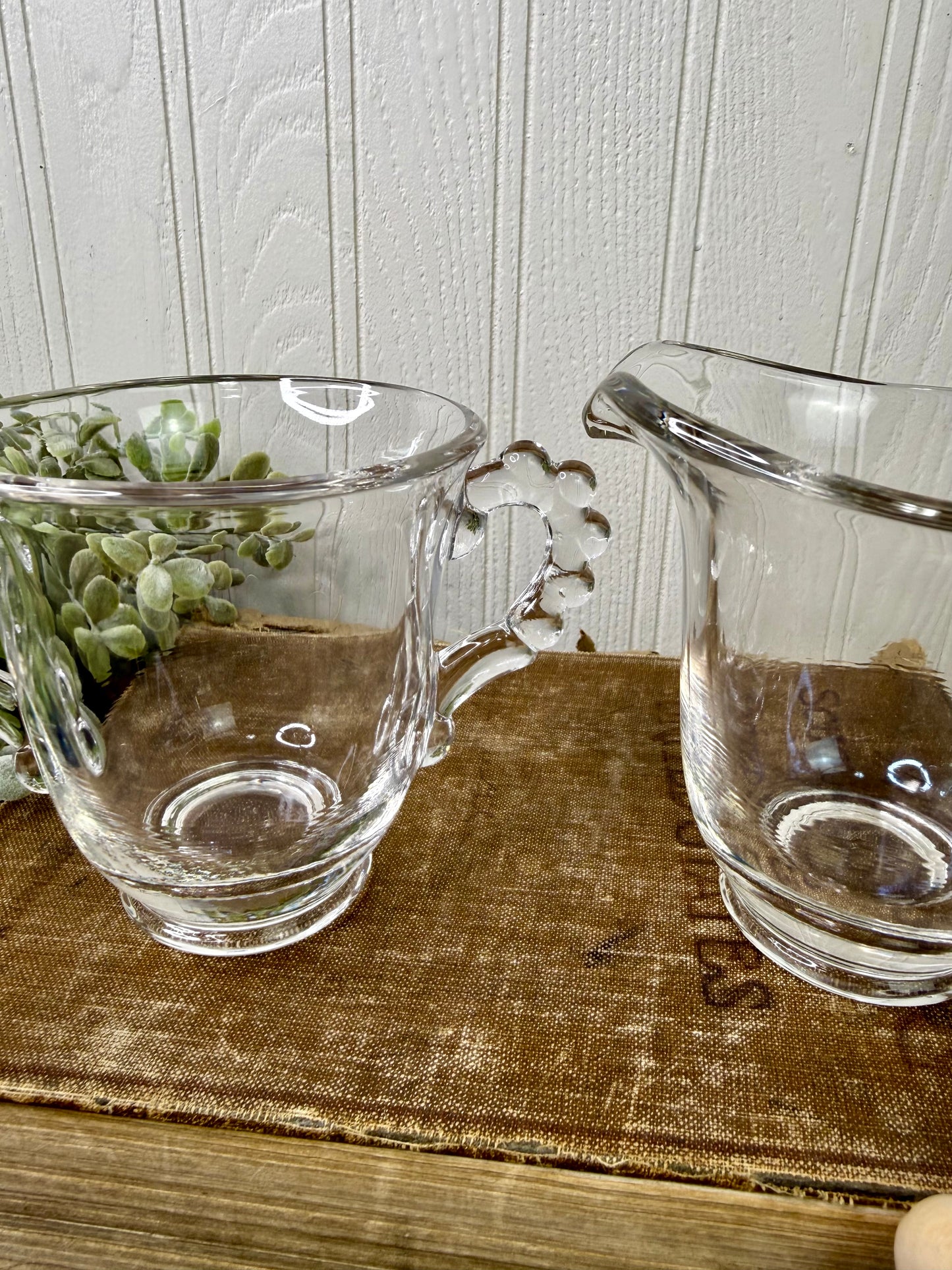 Vintage Imperial Glass Candlewick Creamer and Sugar Set