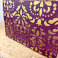 Handmade Reclaimed Wood Purple Box with Gold Details