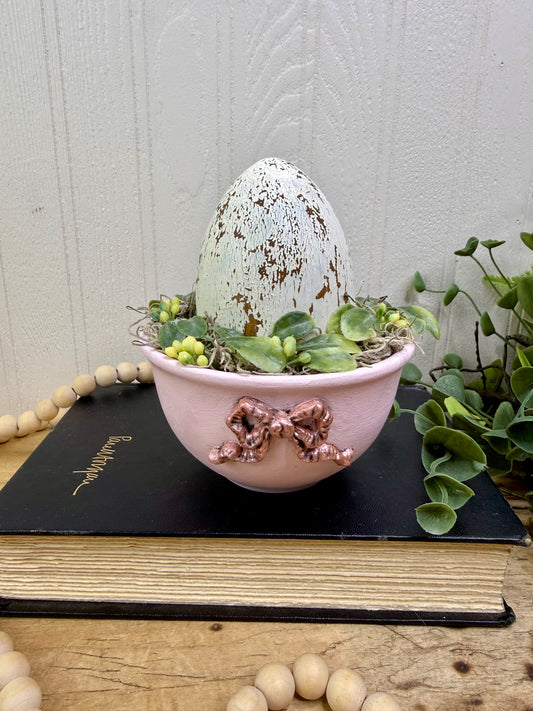 Handmade Upcycled Pink Egg Nest