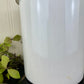 Vintage White Enamel Canister with Black Rim