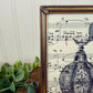 Vintage Brass Frame with Sheet Music Art
