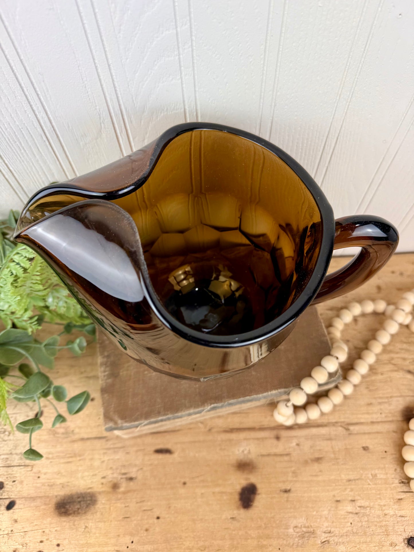 Vintage Viking Glass Company Georgian Nutmeg Brown Pitcher