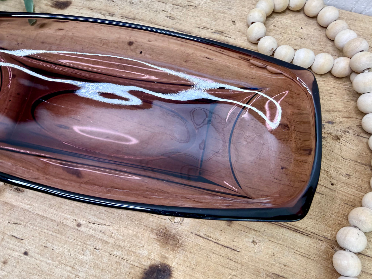 Vintage Hazel-Atlas Moroccan Amethyst Glass Relish Tray