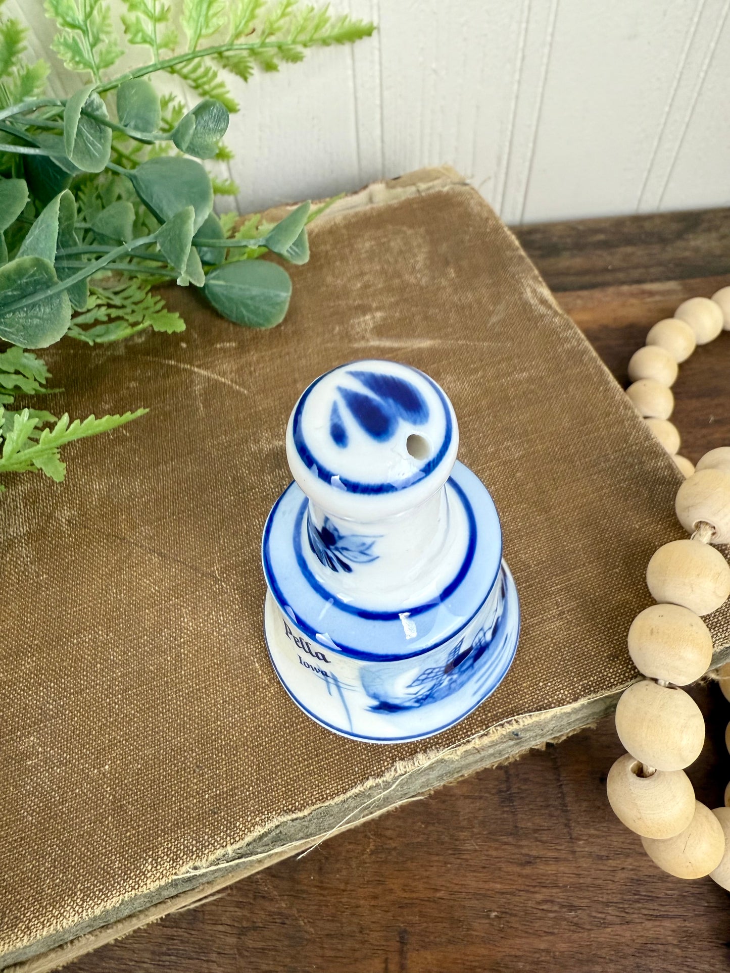 Vintage Hand Painted Delft Porcelain Figurine from Pella, Iowa