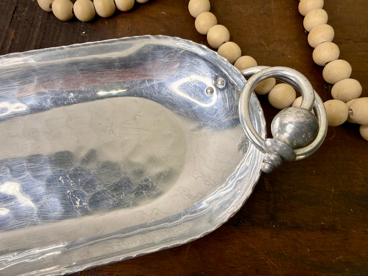 Vintage Hammered B.W. Buenilum Aluminum Serving Tray