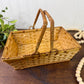 Vintage Rectangular Basket with Movable Handles