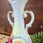 Vintage Porcelain Arnart Floral Double Handle Vase