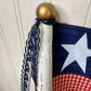 Handmade Spindle Flag with Gingham Pattern