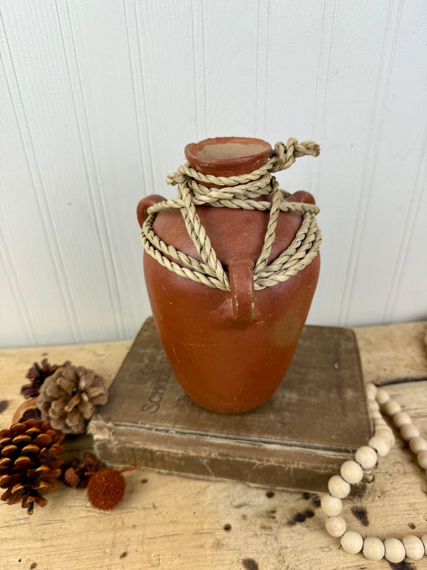 Vintage Mexican Red Terracotta Clay Vase