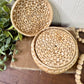 Vintage Wicker Coaster Set with Holding Case