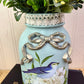 Handmade Upcycled Jar Vase with Blue Birds