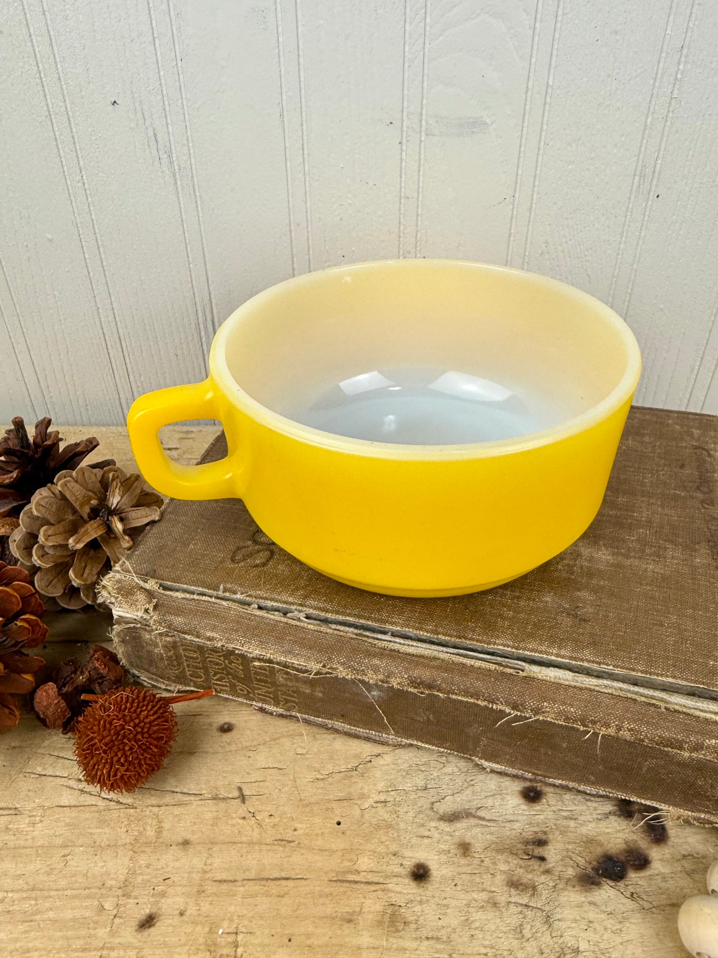 Vintage Anchor Hocking Fire-King Yellow Soup Mug