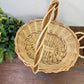 Vintage 2-Toned Chunky Weave Basket with Handle
