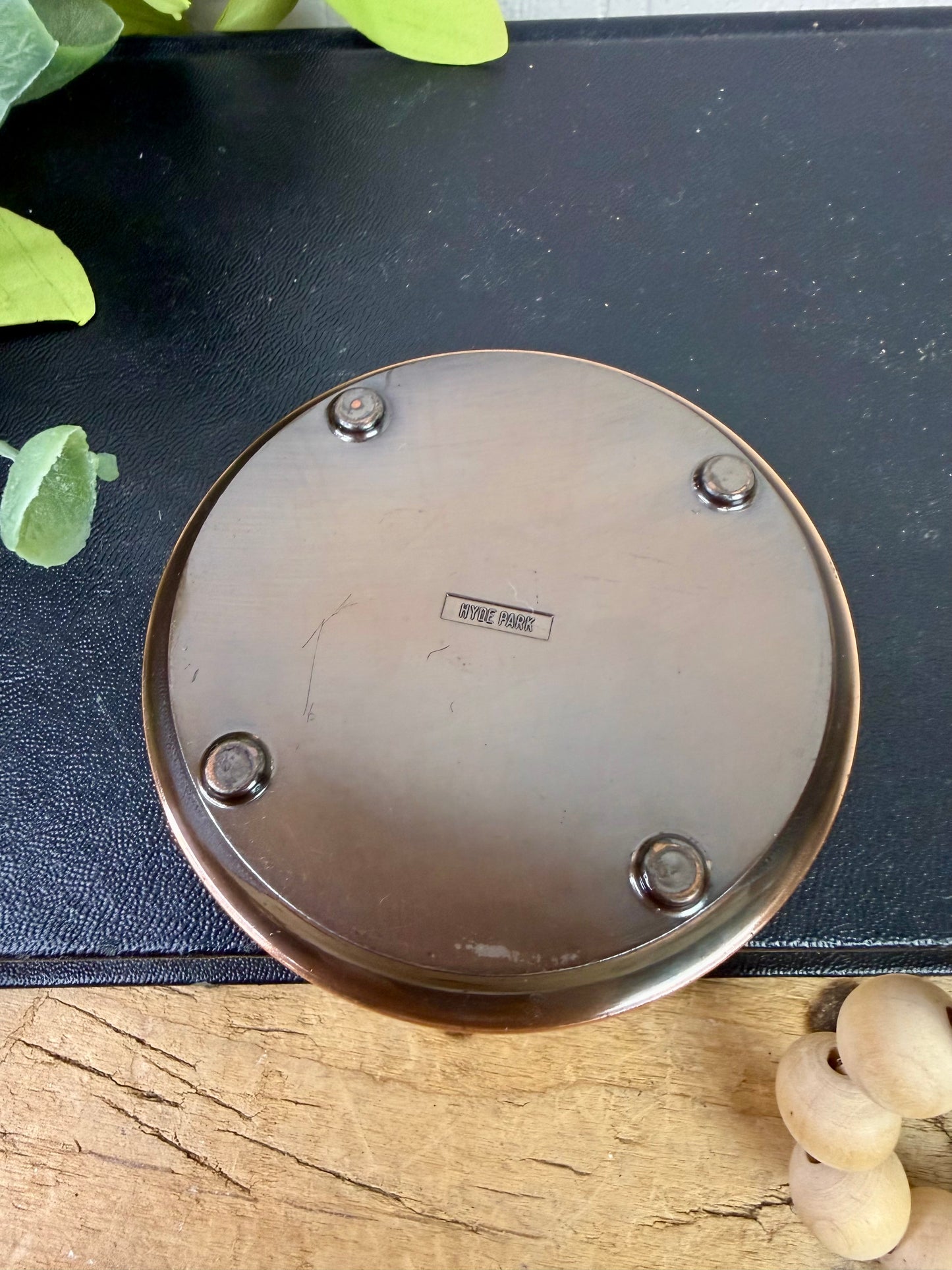 Vintage Monogrammed Copper Coaster