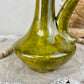 Vintage Handmade Green Pottery Pitcher