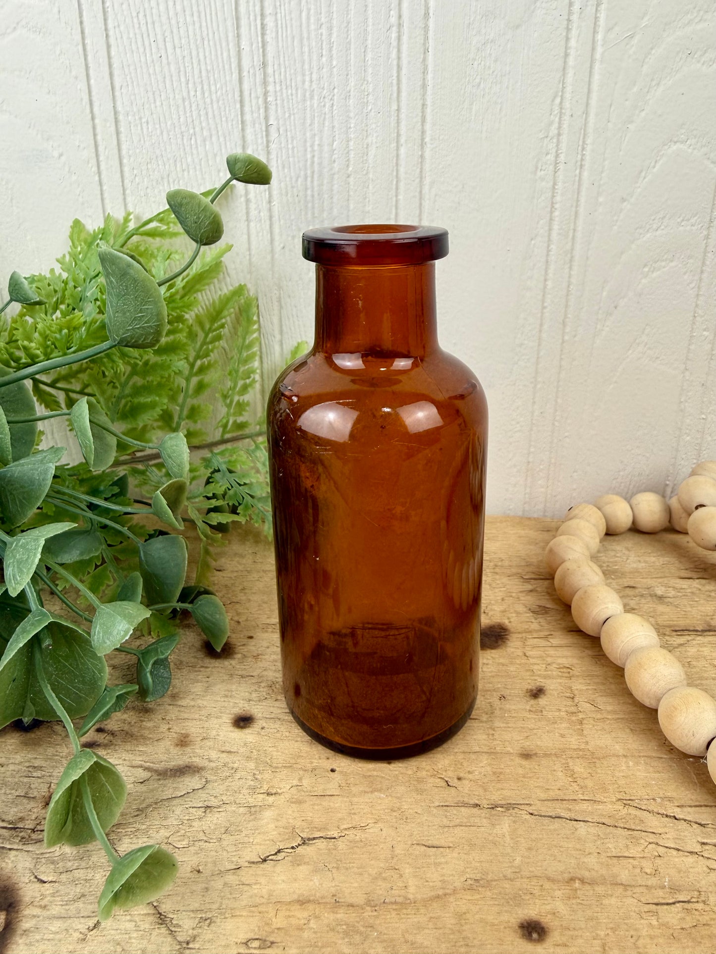 Vintage T.C. Wheaton Glass Co. Amber Medicine Bottle