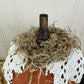 Handmade Plush Pumpkin with Doily Leaves