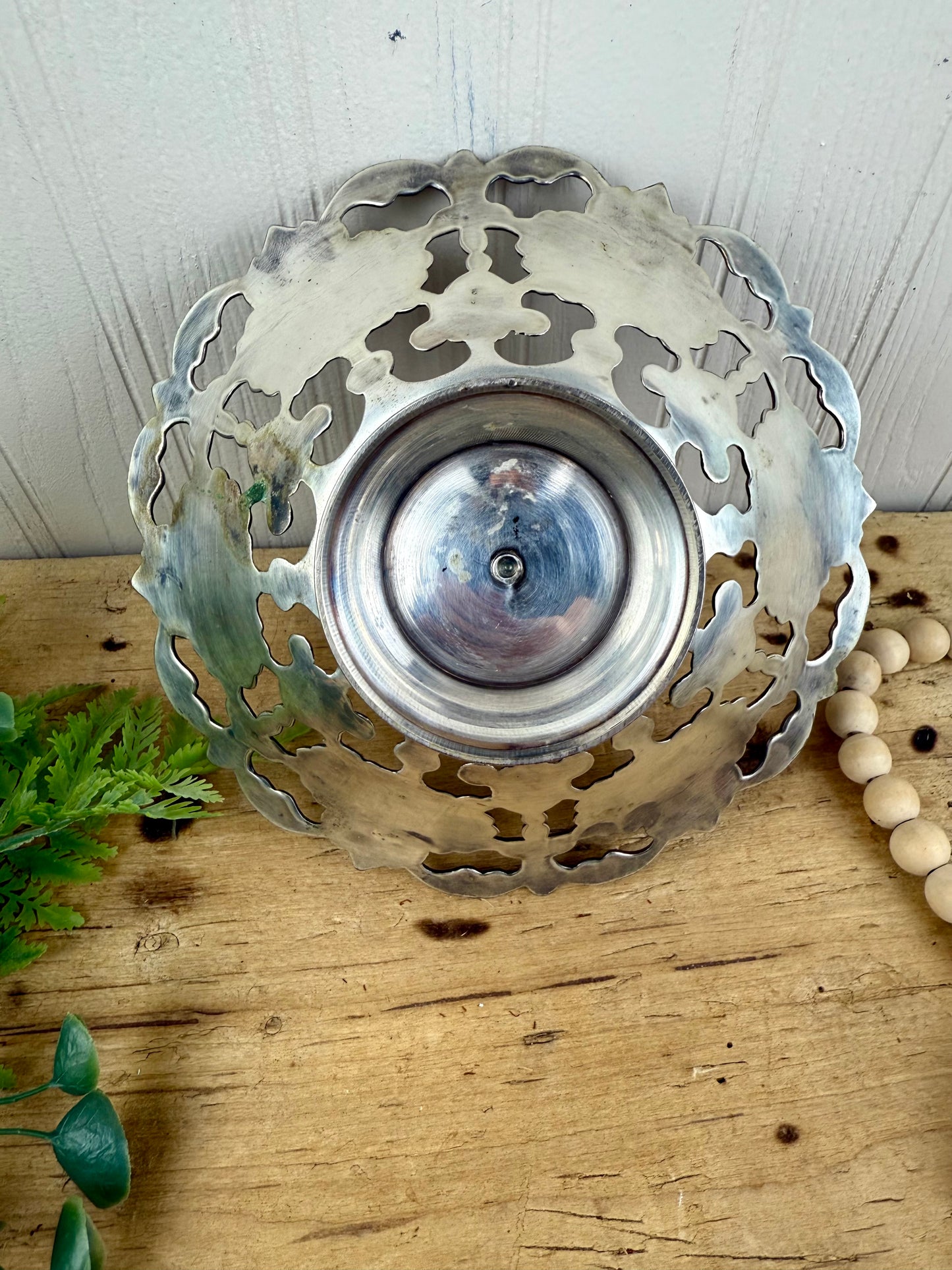 Vintage Filigree Style Footed Silver-plated Bowl