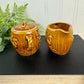 Vintage Porcelain Western Themed Sugar & Creamer Set