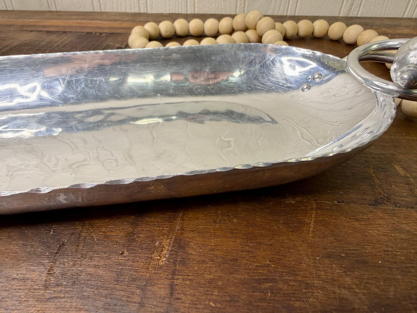 Vintage Hammered B.W. Buenilum Aluminum Serving Tray