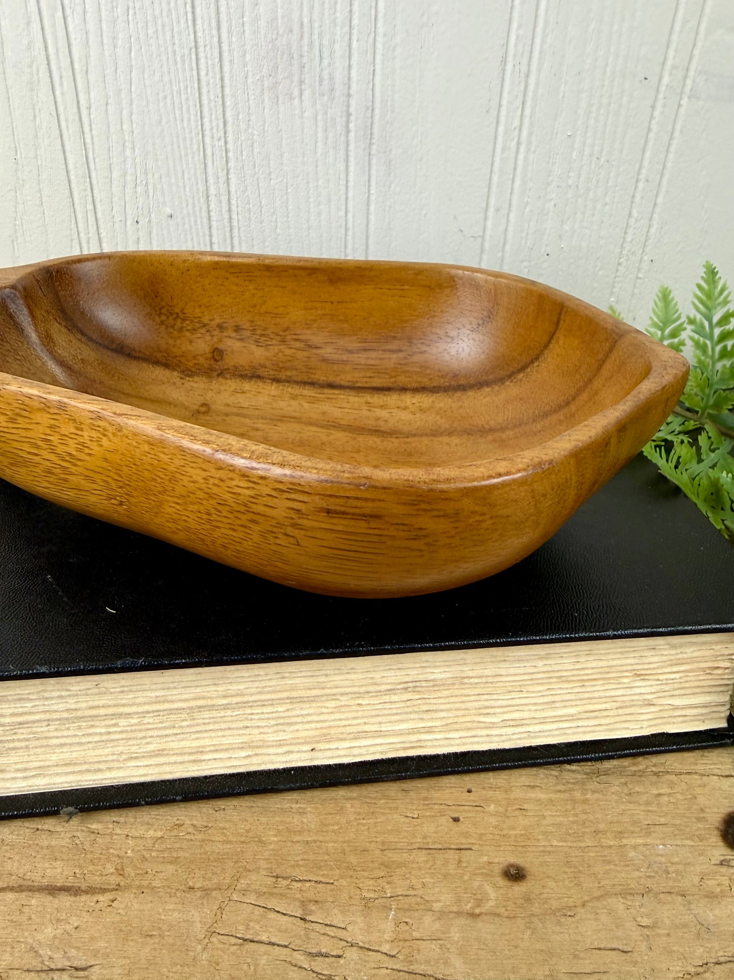 Vintage Mid-Century Monkey Pod Wood Bowl