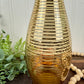Vintage Mid-Century Gold Striped Glass Decanter
