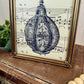 Vintage Brass Frame with Sheet Music Art