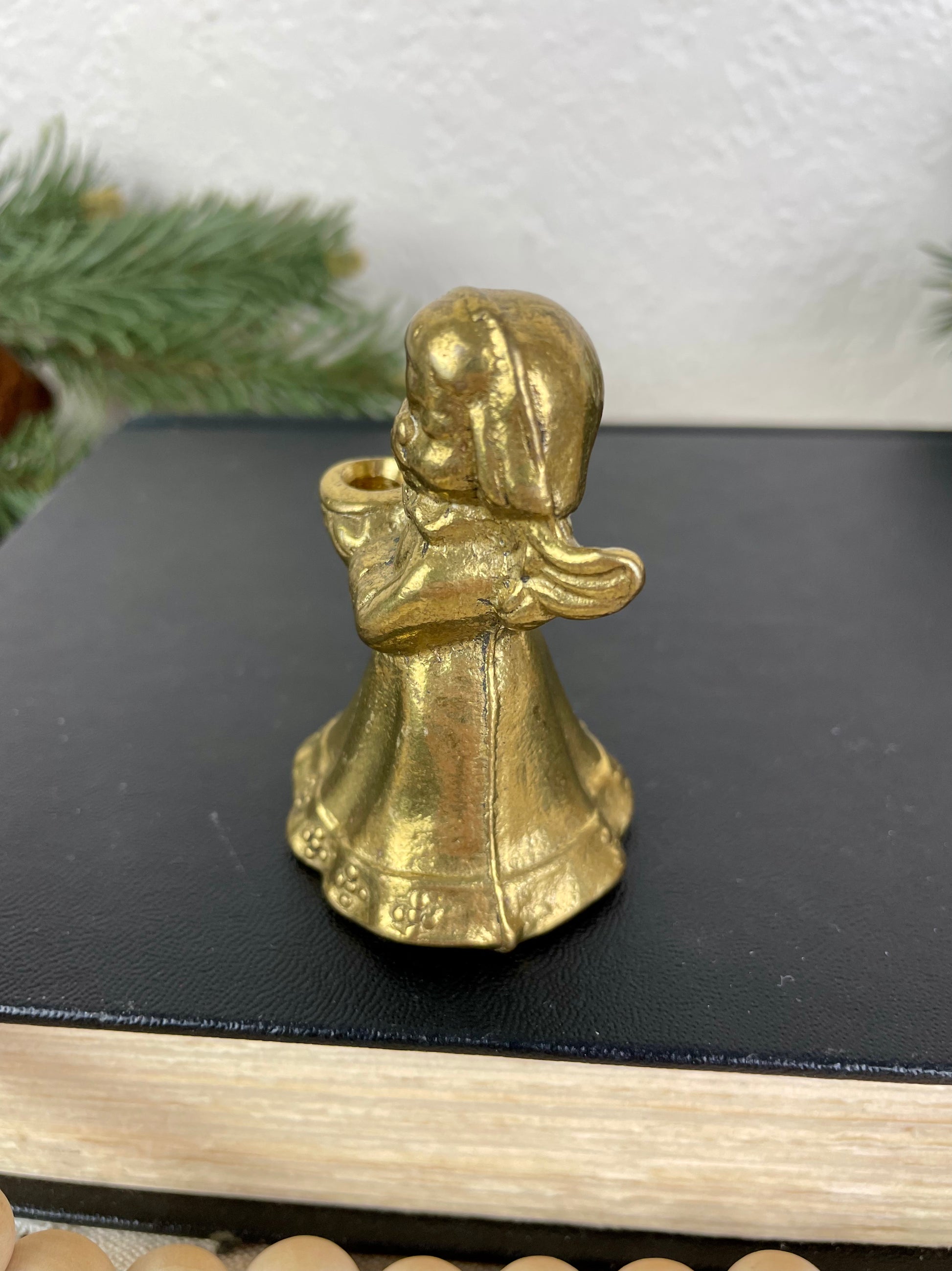 Vintage Brass Angel Candle Holder