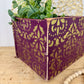 Handmade Reclaimed Wood Purple Box with Gold Details