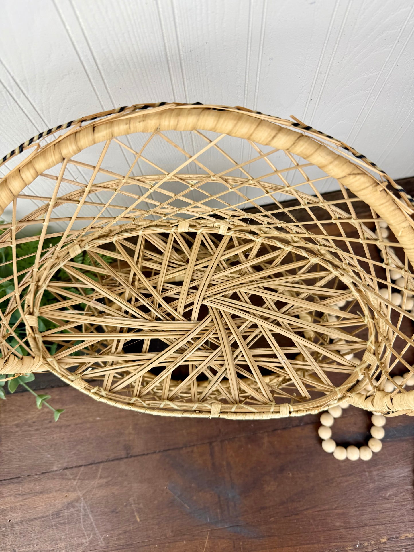 Vintage Miniature Peacock Wicker Loveseat