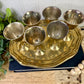 Vintage Mini Brass Barware Set with Goblets & Tray