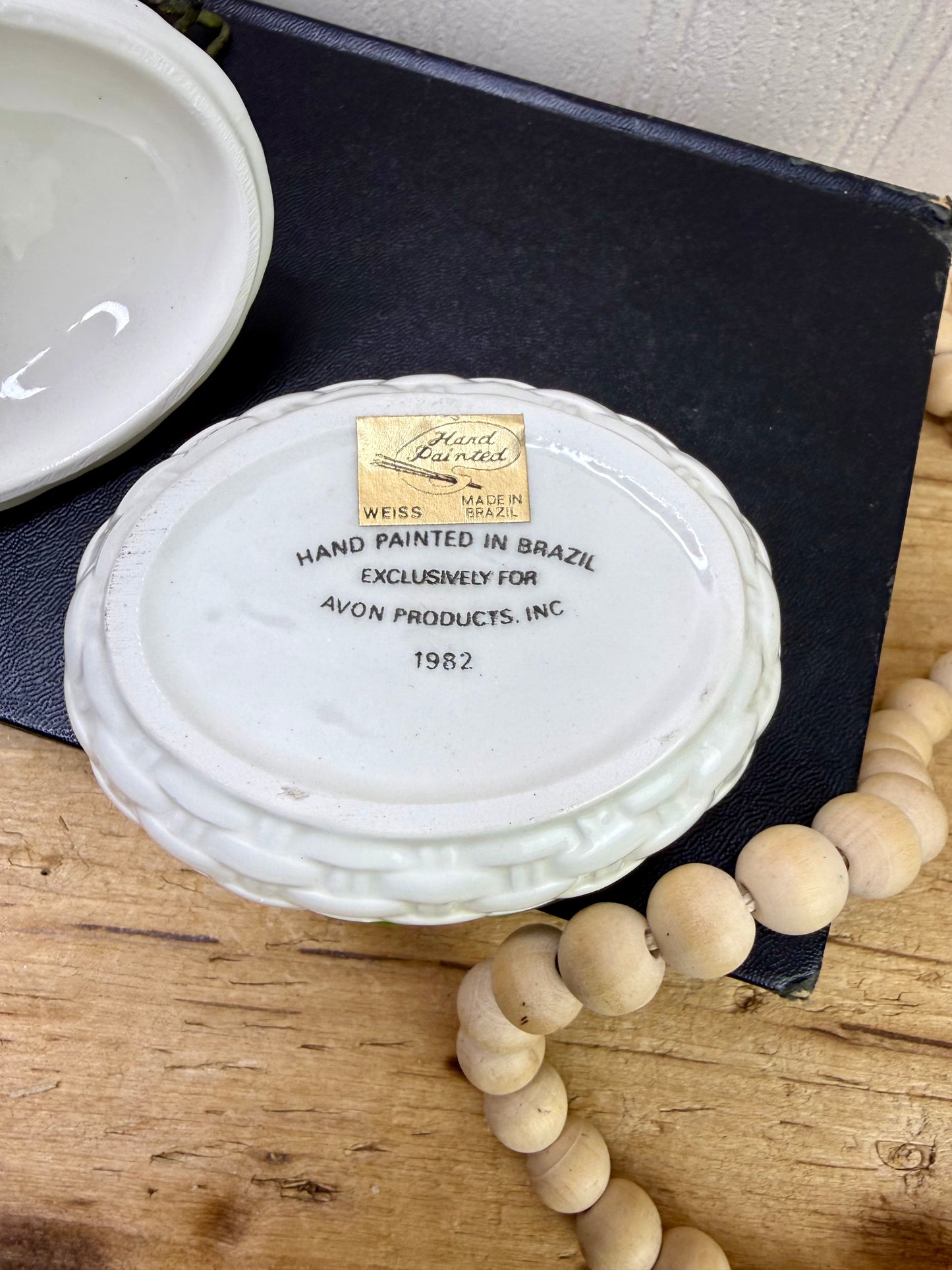 Vintage Avon Bunny Ceramic Trinket Box- New Old Stock