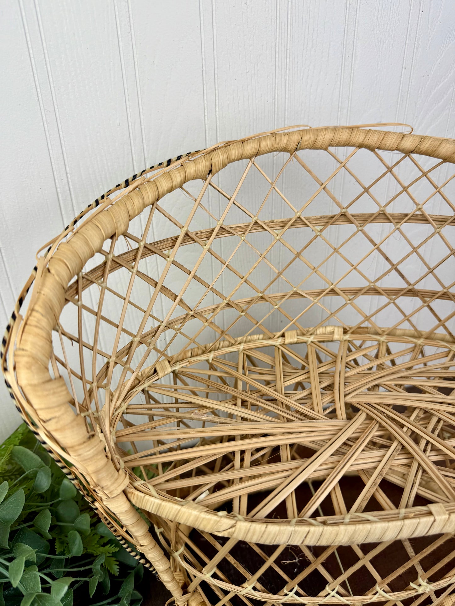 Vintage Miniature Peacock Wicker Loveseat