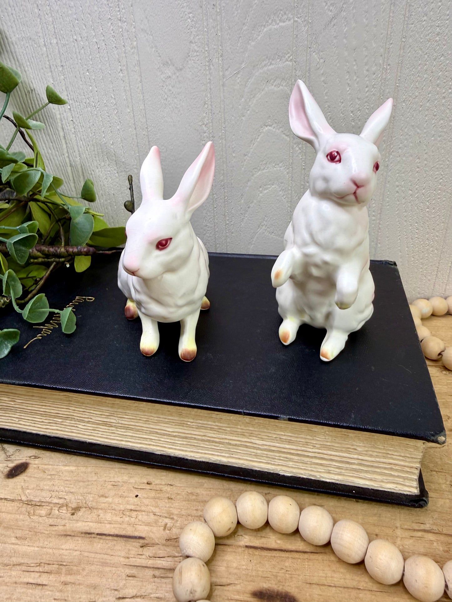 Vintage Lefton Porcelain Bunny Set