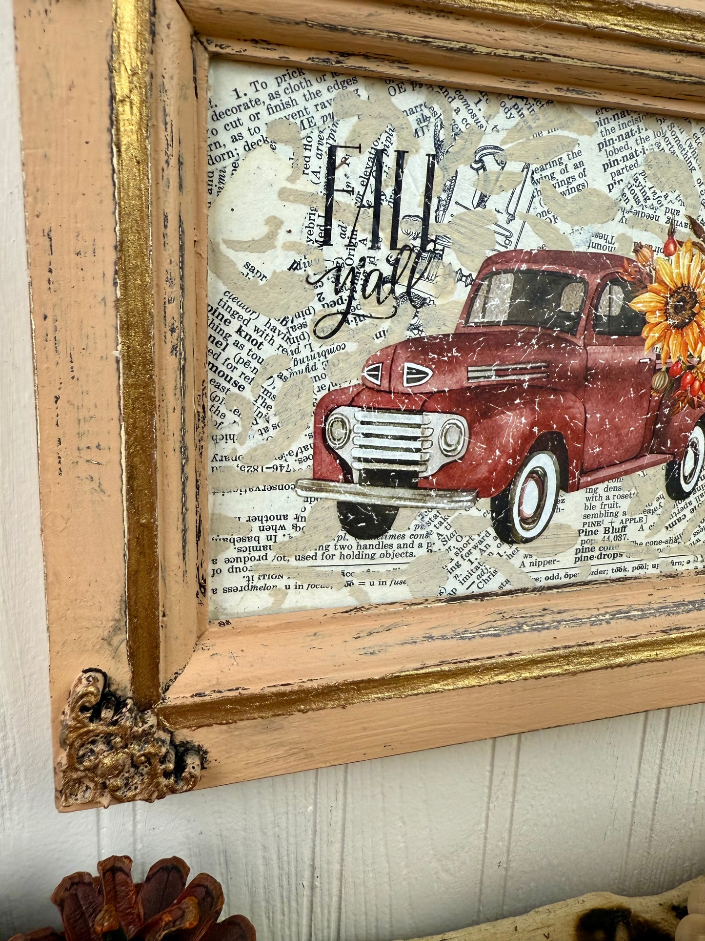 Handmade Fall Truck Framed Wall Art