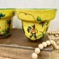 Vintage Hand Painted Italian Majolica Pottery Planter Set